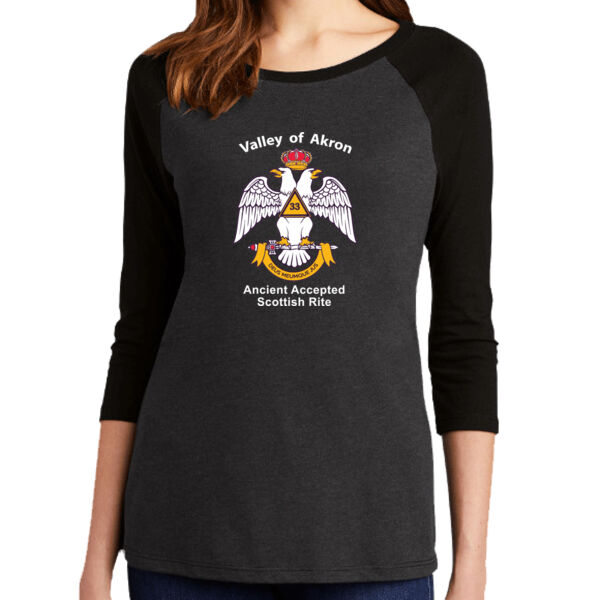 Valley of Akron 33rd Degree Freemason Printed - Women's Perfect Tri ® 3/4 Sleeve Raglan Thumbnail