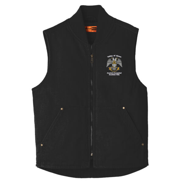 Valley of Akron 32nd Degree Embroidered - Washed Duck Cloth Vest Thumbnail