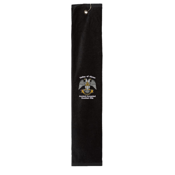 Valley of Akron 32nd Degree Embroidered - Trifold Golf Towel with Grommet Thumbnail