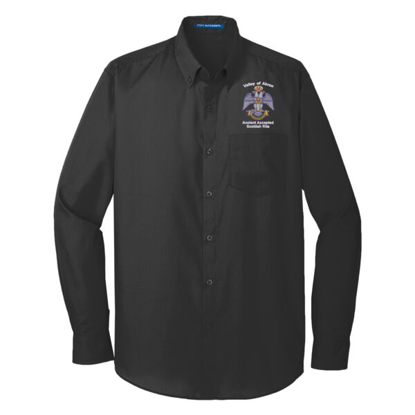 Valley of Akron 33rd Degree Embroidered - Long Sleeve Carefree Poplin Shirt Thumbnail