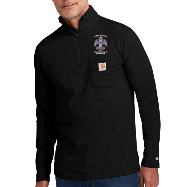 Valley of Akron 33rd Degree Embroidered - Force ® 1/4 Zip Long Sleeve T Shirt Thumbnail