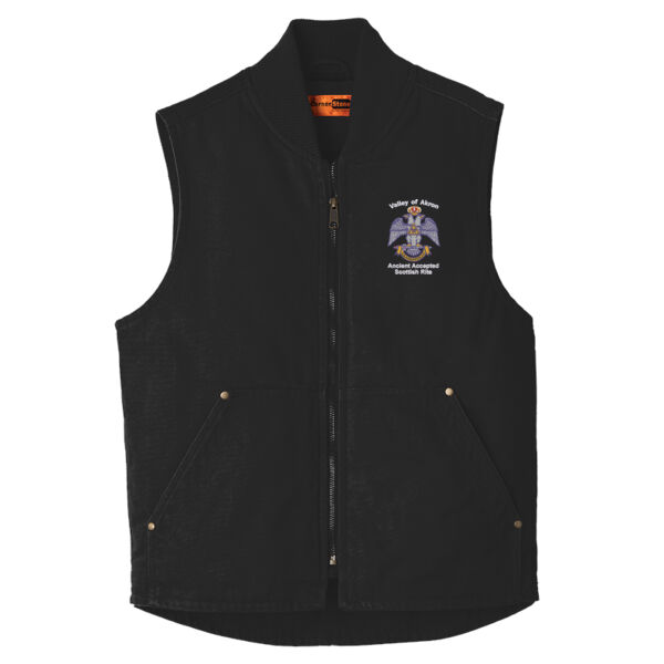 Valley of Akron 33rd Degree Embroidered - Washed Duck Cloth Vest Thumbnail
